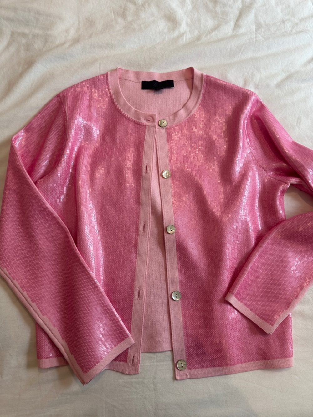 Zara pink sequin cardigan size S - Picture 4 of 6